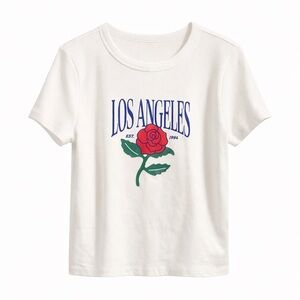Los Angeles Rose Graphic Tee - White